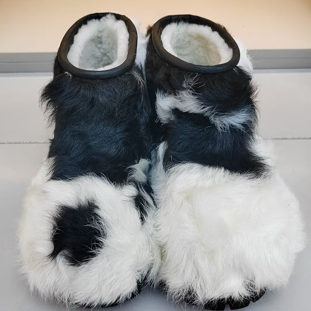 女士冬季羊羔毛头保暖靴休闲时尚钝感宽松加厚东北内蒙古手工