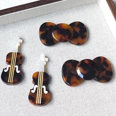 原创小众个性小提琴蝴蝶结厚版醋酸边夹刘海夹抓夹diy饰品配件