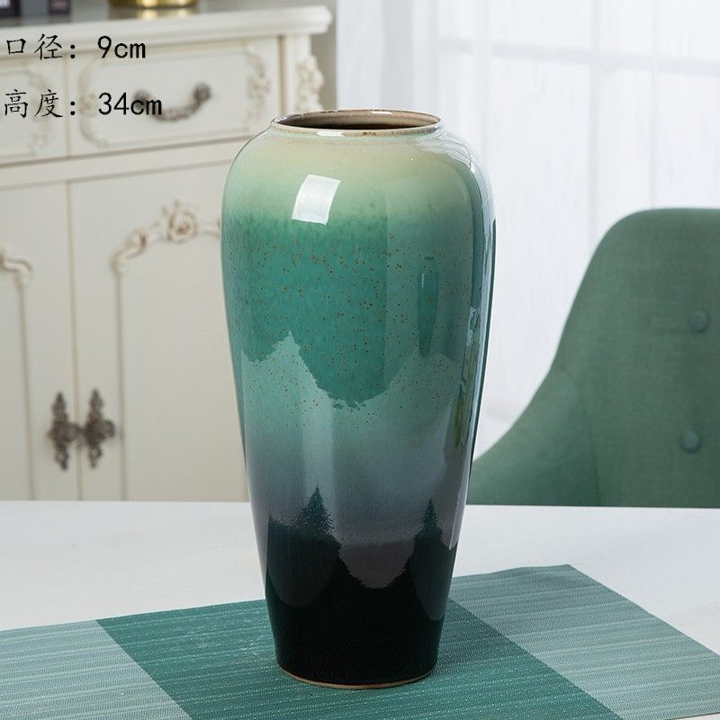 Jingdezhen nuevo jarrón de cerámica china planta maceta de flores de cerámica vintage flor seca sala de estar decoración moderna simple estricta