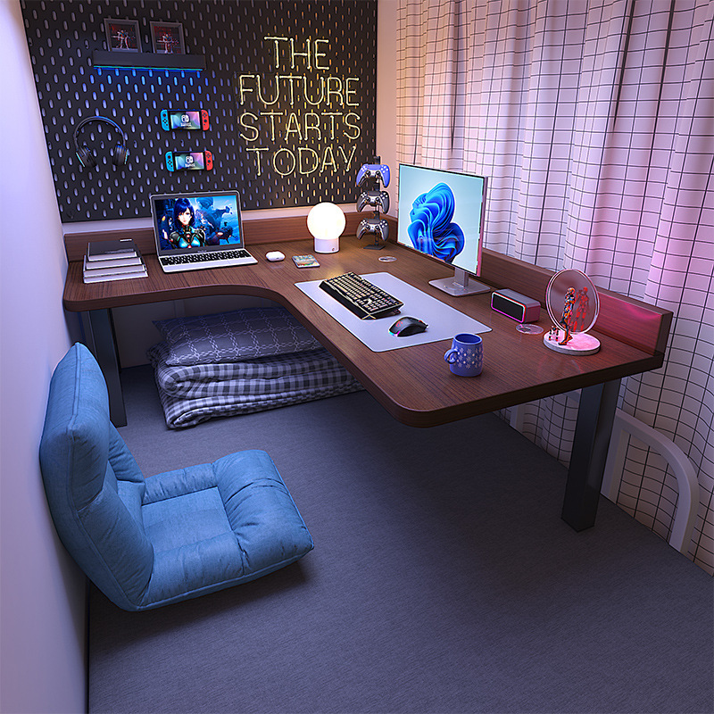 Mingzheng Furniture Factory Corner Bed Desk Dormitory Bunk Bed Computer Desk Home L-Shaped Bedroom College Student Writing