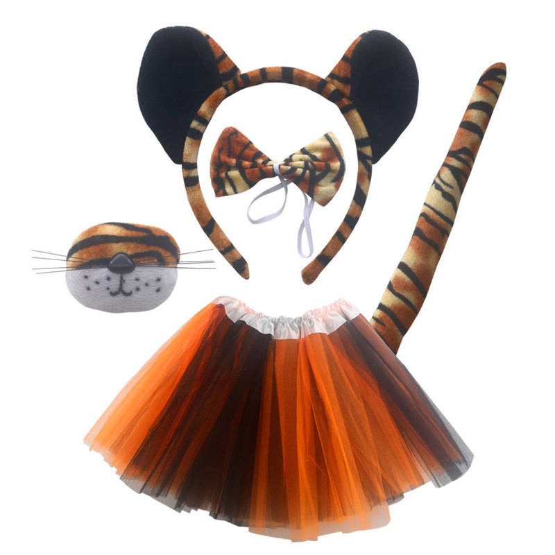 New Halloween Tiger headwear factory direct cross-border supply animal makeup clothing Carnival props Tiger hoop