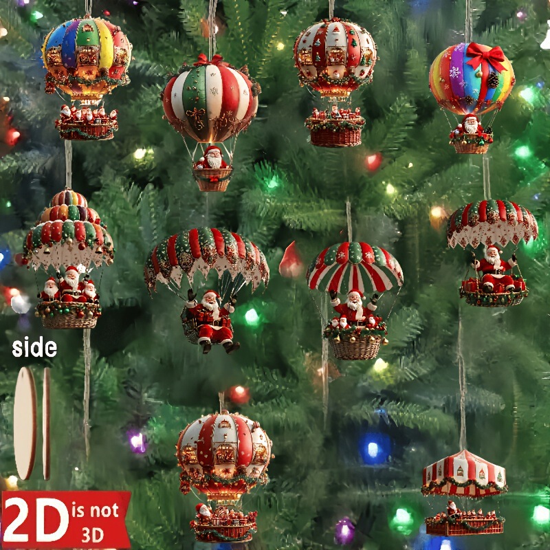 Santa Claus Parachute Series Handmade Wooden Home Garden Perfect Holiday Gift Decoration Ornaments Various Types Santa Claus Parachute Series Handmade Wooden Home Garden Perfect Holiday Gift Decoration Ornaments Various Types