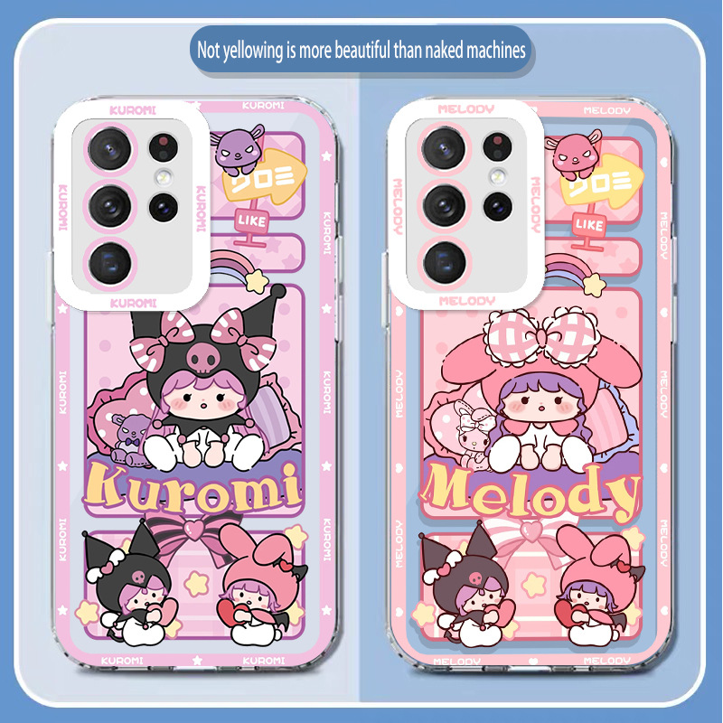 For Samsung S24 cartoon phone case S23 super cute S21 girl heart M11 niche A13 angel eyes A25 all-inclusive