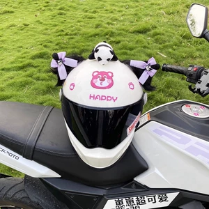 Helmet Decoration Plush Kuromi Animal Ear Helmet Accessories Detachable