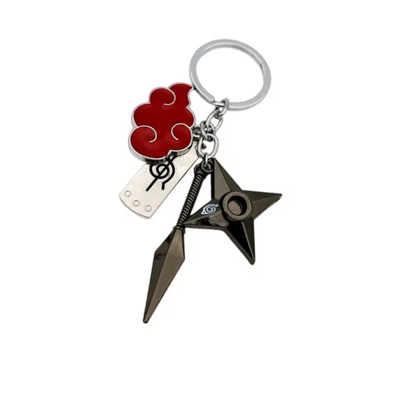 Cross-Border Hot-Selling Aliexpress Naruto Konoha Rebel Ninja Forehead Protector Shuriken Kunai Three-Piece Alloy Keychain Cross-Border Hot-Selling Aliexpress Naruto Konoha Rebel Ninja Forehead Protector Shuriken Kunai Three-Piece Alloy Keychain