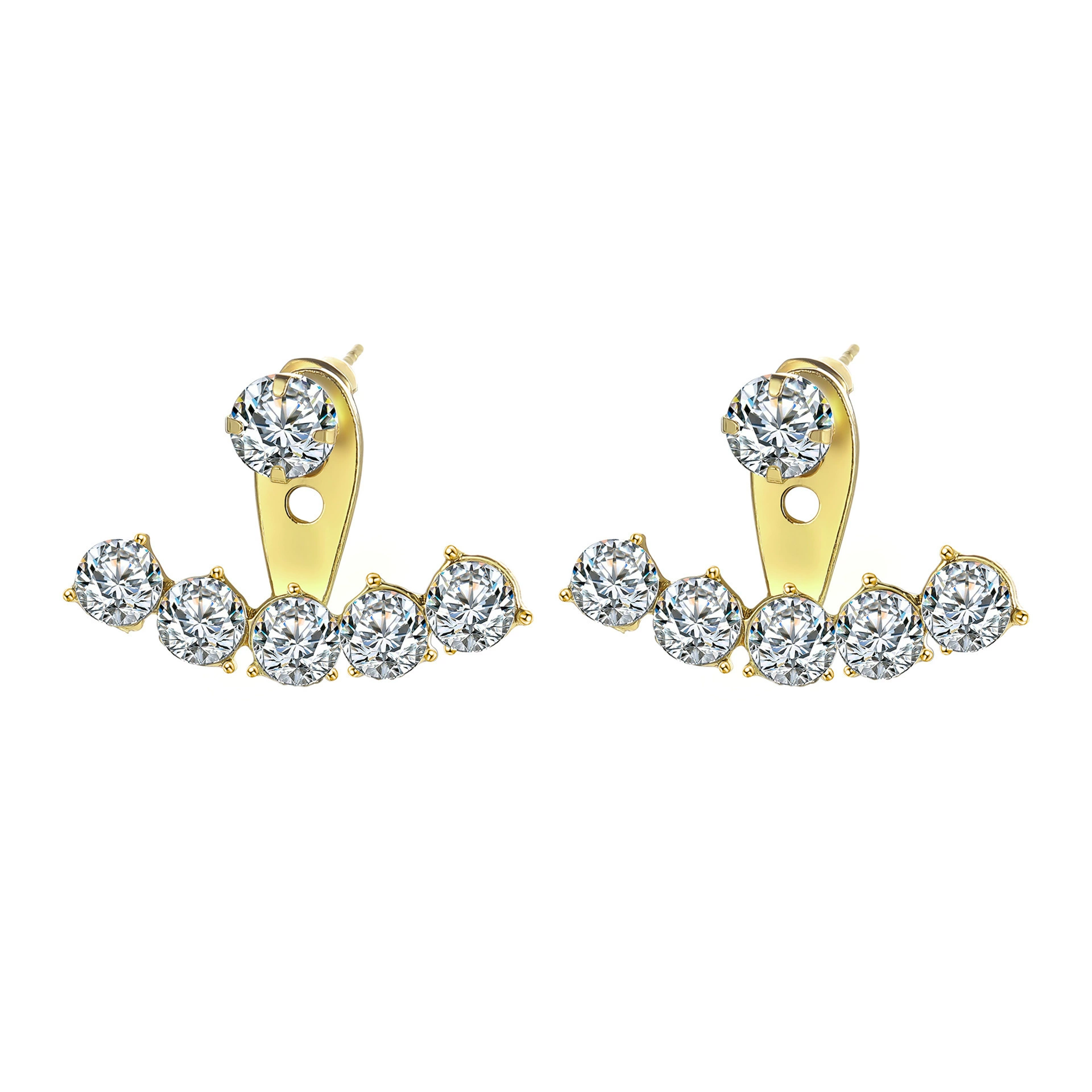 Creative fashionable brand small design earrings, zirconium from pearl, for import, french style