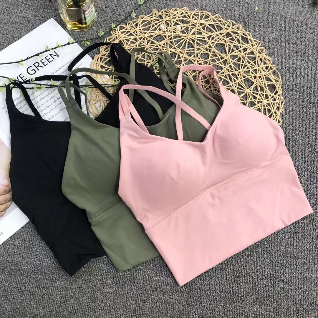 Nueva Seamless alta elástico Sling belleza de las mujeres chaleco inalámbrico yoga sujetador ropa interior deportiva al por mayor