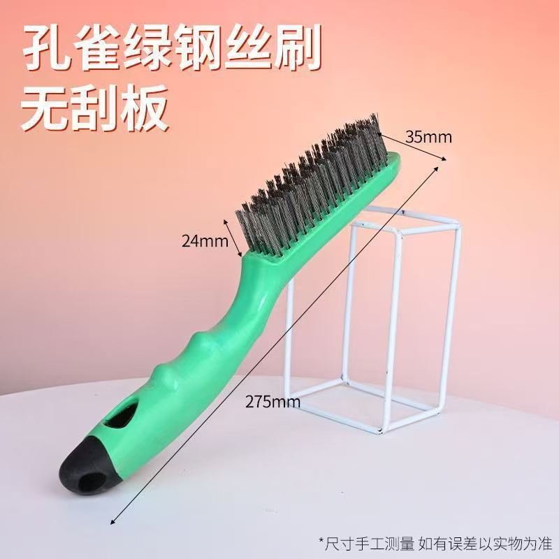 ワイヤーブラシの柄付きのプラスチック柄の暗号化4列5列6列の硬い鋼線大全工業家庭用の清潔な錆除去汚れ|undefined