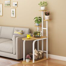 多层花架北欧落地花架客厅沙发边几铁艺装饰架置物架边柜