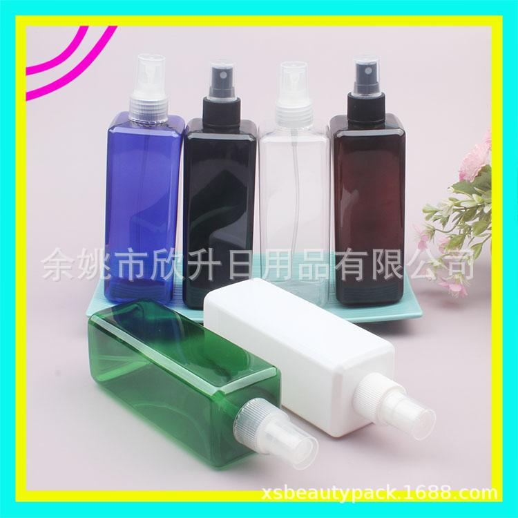 300ml方形喷雾瓶蓝色纯露瓶香水瓶300ML茶色喷雾方瓶花露水喷壶