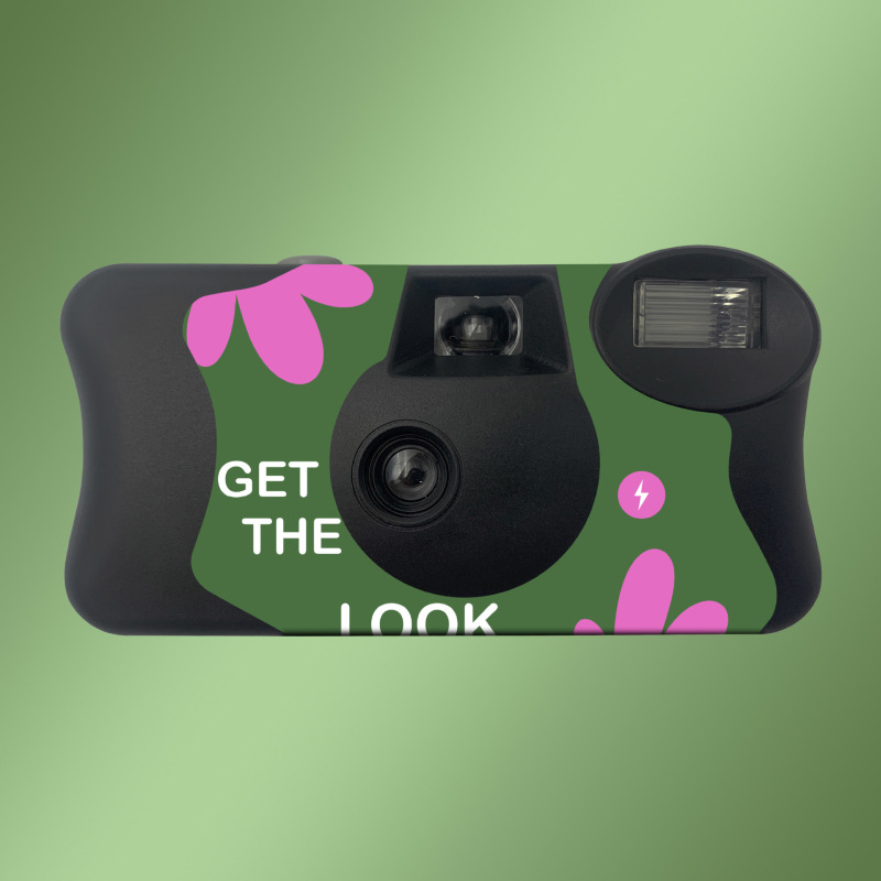 Popular Disposable Camera with Flash Light 400 ° Color Film Point-And-Shoot Cameras Support Custom Logo Stickers.