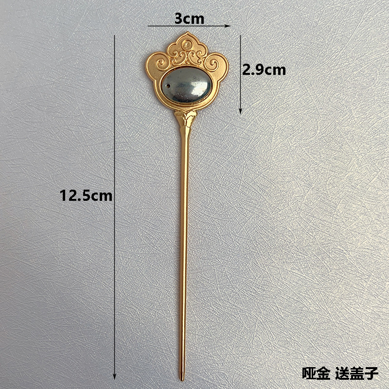 手工发簪底胚宋锦贴布艺新中式合金发饰底托古风发钗花冠簪子|undefined