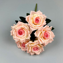 七头漫塔玫瑰玫瑰仿真花假花客厅家居装饰电视柜摆设摄影道具