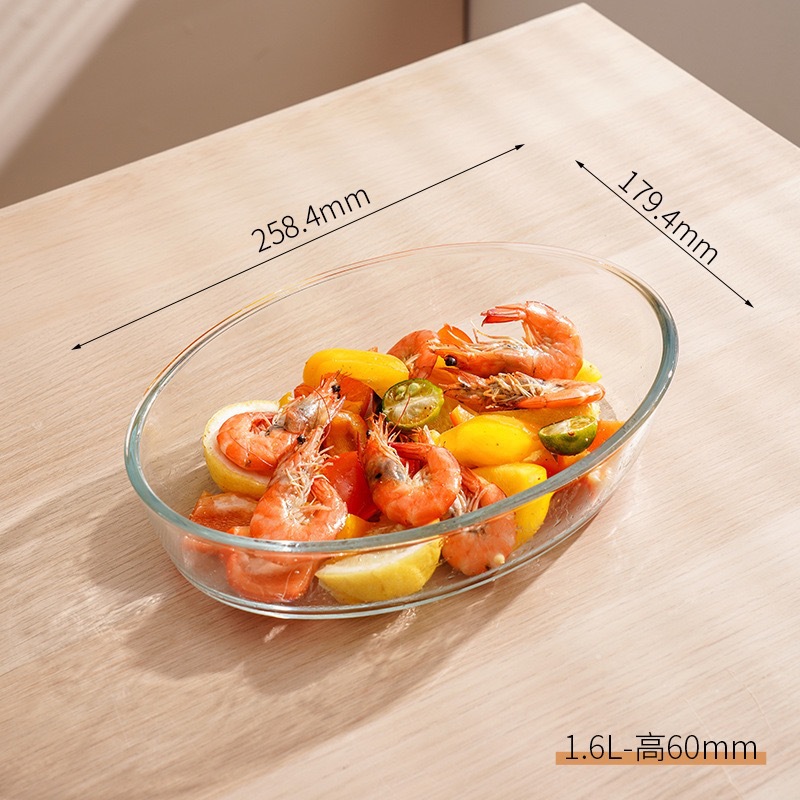 Placa de horneado de vidrio rectangular horno de microondas resistente al calor para hornear placa de pescado doméstica especial placa de arroz de vidrio de alto boro placa de frutas