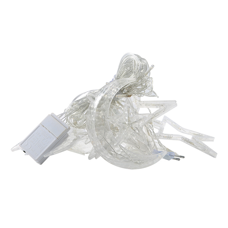 Nueva luz de cortina Xingyue, cadena de luz, decoración solar al aire libre, luz ambiental, corazón de niña, luz de color, luz de estrella al por mayor