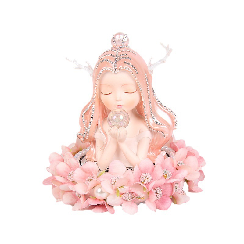 Creativo y hermoso hecho a mano con incrustaciones de diamantes, perlas, Ocean Girl, adornos de perfume de coche, decoraciones de coche, consola central