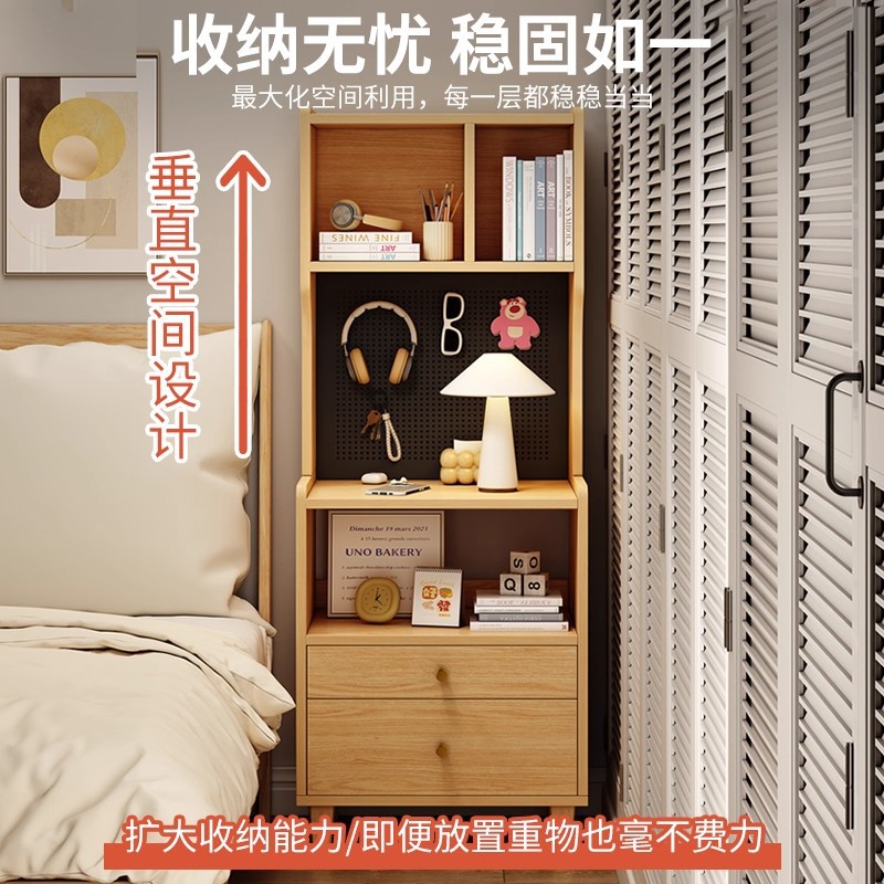 Mesa de cabecera de cama alta estante de cabecera de cama lujo ligero de alta sensación de gabinete de cabecera de dormitorio doméstico 2025 nuevo gabinete de almacenamiento