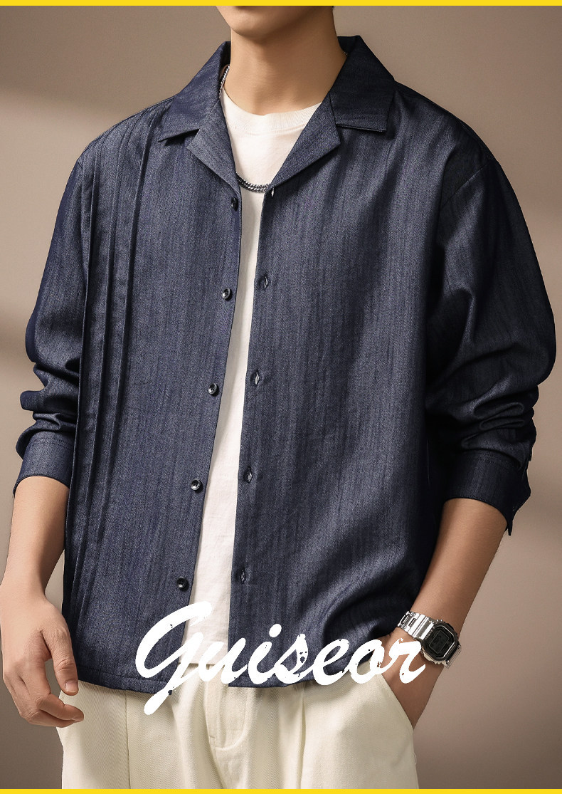 High-end American Retro Style Cuban Collar Long-sleeve Overcoat_voghion.com