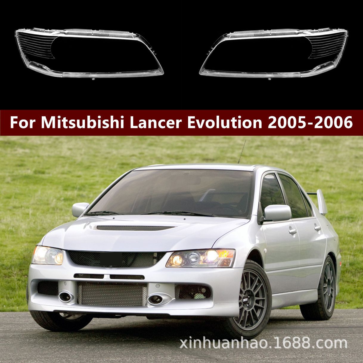 Mitsubishi EVO 9 üçün ön fara şüşəsi və korpus qapağı