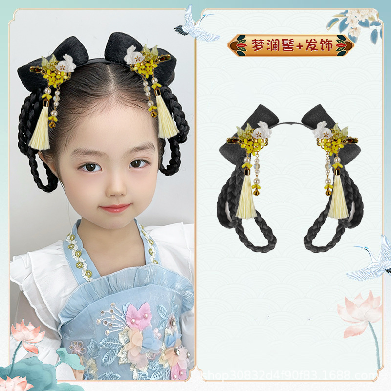 Menglan 번 + 오스만투스 토끼 헤어 액세서리 한 쌍