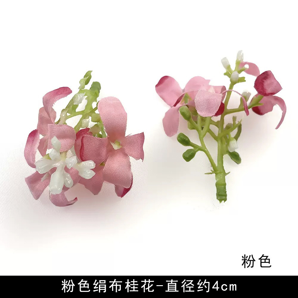 Flores artificiales flores rosadas bricolaje accesorios hechos a mano tocado de estilo antiguo accesorios de material de flor de horquilla arreglos florales de pared de flores de boda