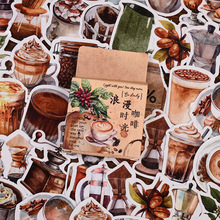 浪漫咖啡时光盒装复古ins贴纸手帐日记相册diy装饰素材封口贴画