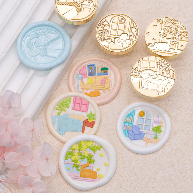 Original nuevo estilo fuego pintura sello serie interior cabeza regalo embalaje sobre cubierta cuento de hadas habitación casa caliente