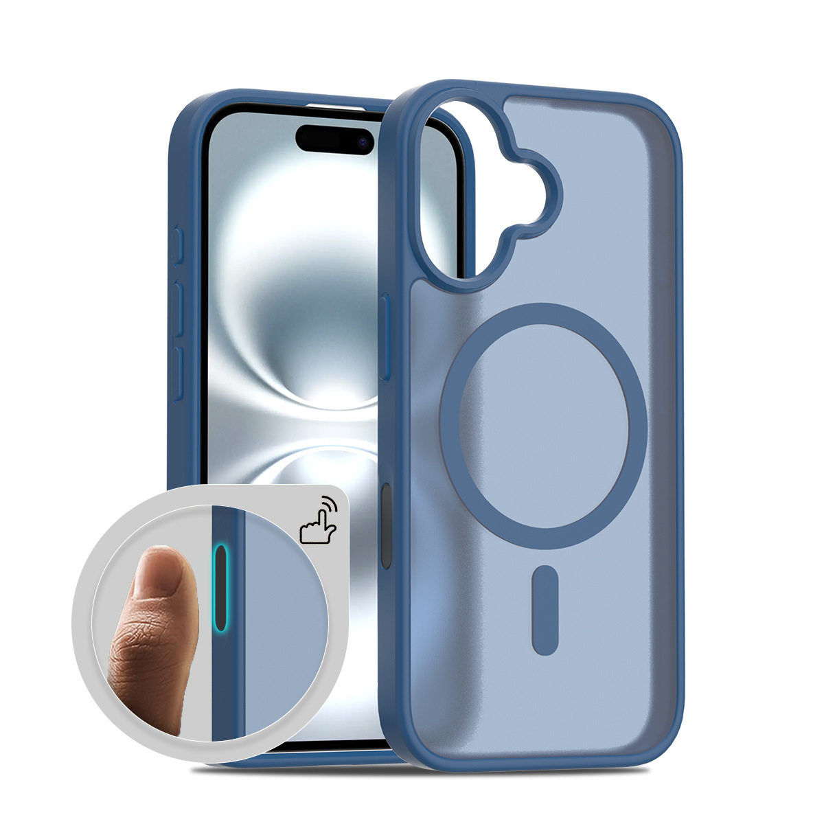 Ventas directas transfronterizas Apple iPhone16 absorción magnética de la piel dos en uno funda para teléfono móvil funda para botón táctil de la cámara