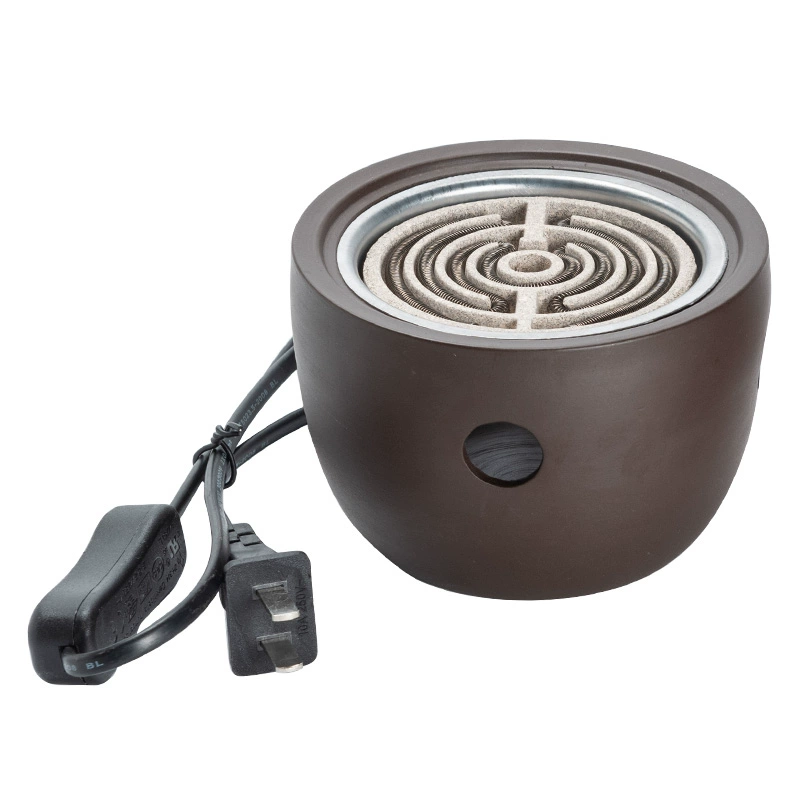 [Фиолетово-глиняная ретро электрическая керамическая печь для здоровья, чайный нагреватель, чайник для заваривания чая, кипячения воды, проводной нагрев для дома]