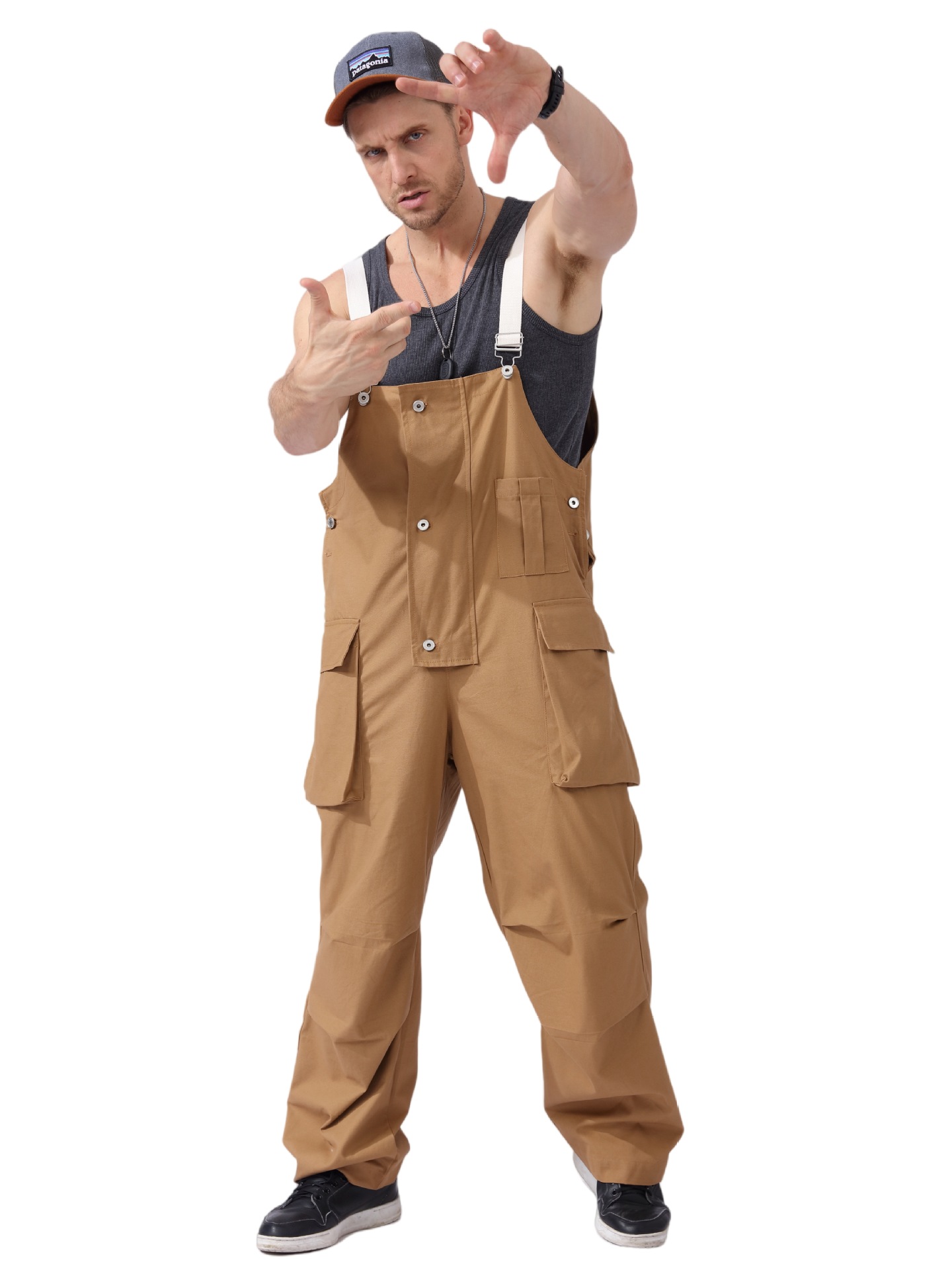 2025 Inverse Craftsman Kaha Ropa de trabajo retro japonesa Monos de bolsillo grandes para hombres y mujeres Estilo BF suelto y delgado para todos los partidos