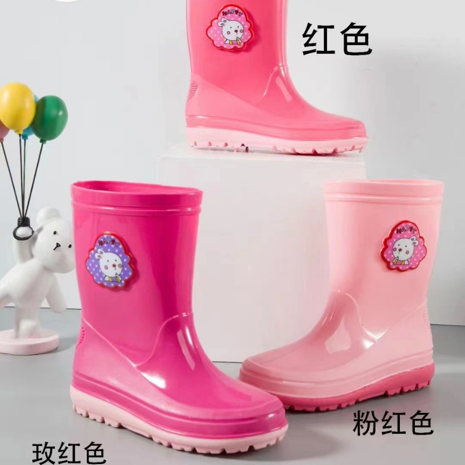 Children's Rain Boots Boys and Girls Baby Children's Rain Boots Non-Slip Waterproof Children's Cartoon Big Children's Students Water Shoes