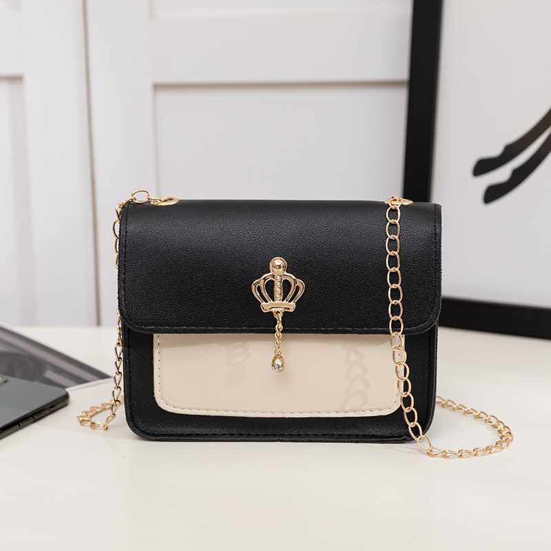 Small Square Bag Women's Bag 2023 Spring and Summer New Women's Contrast Crown Hanging Small Square Bag Shoulder Crossbody Bag Wholesale Small Square Bag Women's Bag 2023 Spring and Summer New Women's Contrast Crown Hanging Small Square Bag Shoulder Crossbody Bag Wholesale