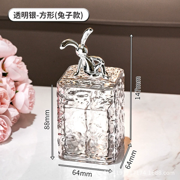Water corrugated square toothpick box (rabbit/transparent color)