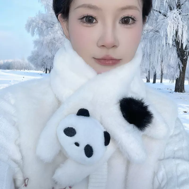 亲子围巾女士秋天冬季2023新款网红韩版可爱卡通保暖女童保暖围脖