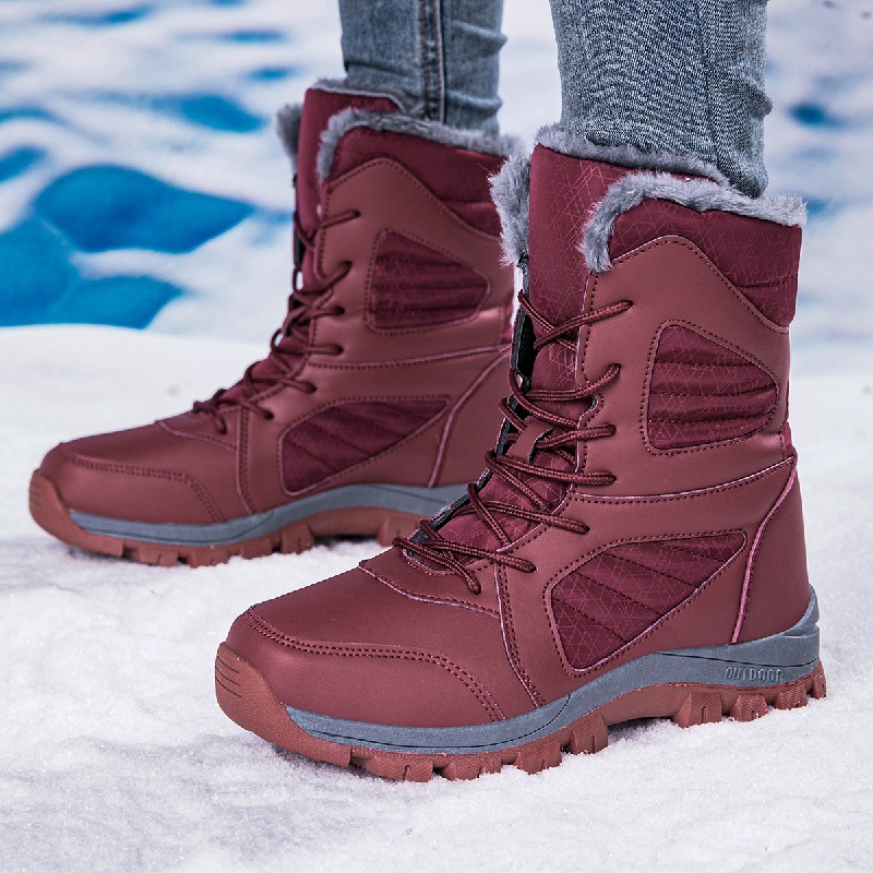 Botas de algodón de invierno para mujeres al aire libre más vello grueso calentamiento botas de nieve de comercio exterior zapatos de mujer de tamaño grande image 31