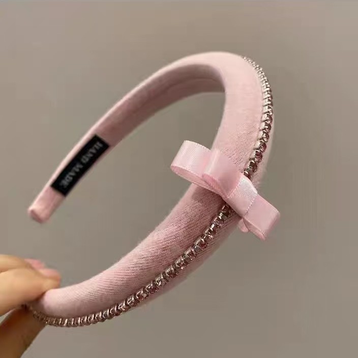 New Celebrity Influencer Headband with Bow, Elegant Headband, High-End Diamond Headband, Exquisite Headband for Women
