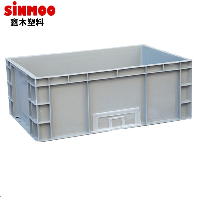 塑料周转箱EU4622物流箱带盖塑料箱600*400*230箱