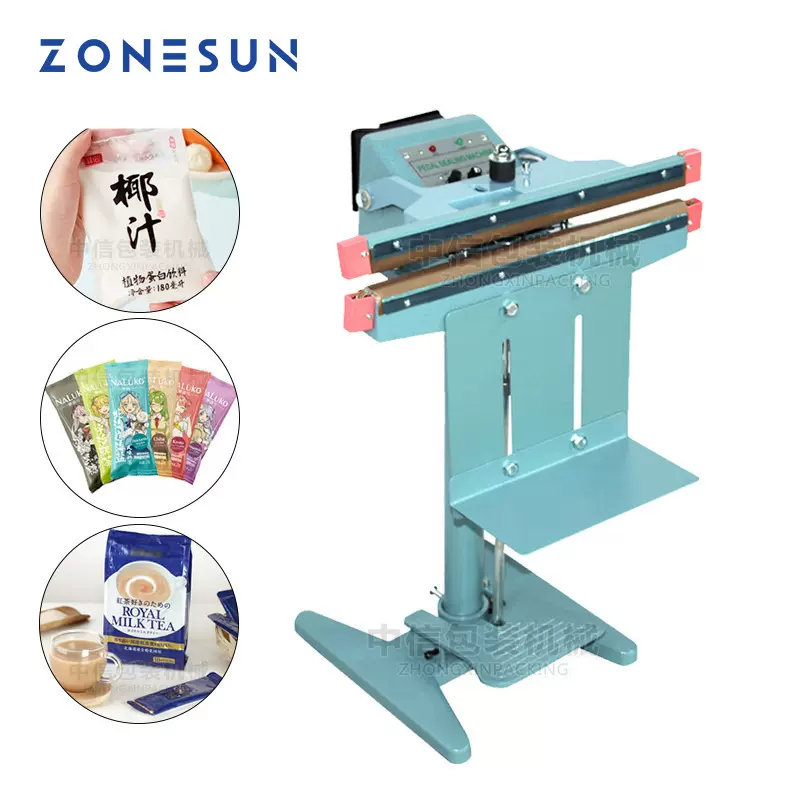 ZONESUN 立式脚踏两用铝箔加热封口机 食品饮料机塑料膜袋热合机