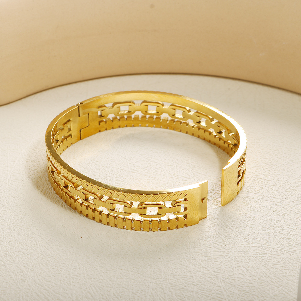 Personalised Titanium Steel Double Strand Cuban Link Ring For Women_voghion.com