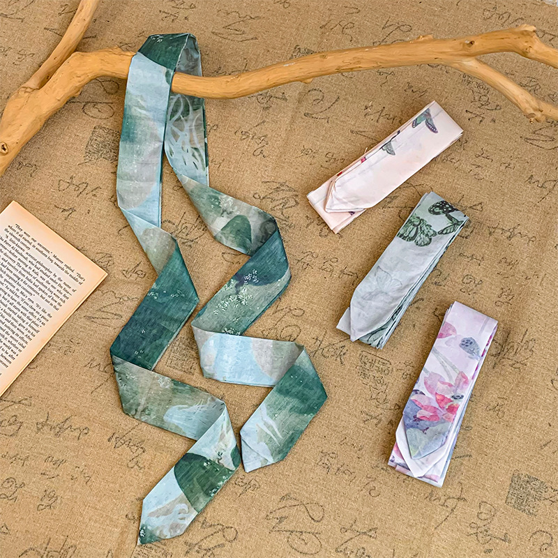 Pañuelo de seda de tira larga, sentido avanzado, nuevo cinturón de bufanda decorativa multifuncional, cinturón para el cabello de estilo nacional, pañuelo en la cabeza, bolso para atar el cabello, serpentina