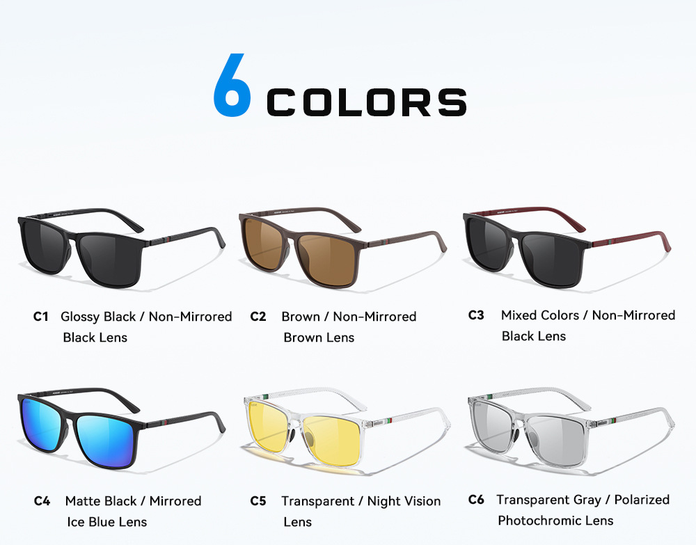 KDEAM New Large Size Square Polarized Sunglasses Outdoor UV Protection Fishing Driving Glasses KD705-PLUS