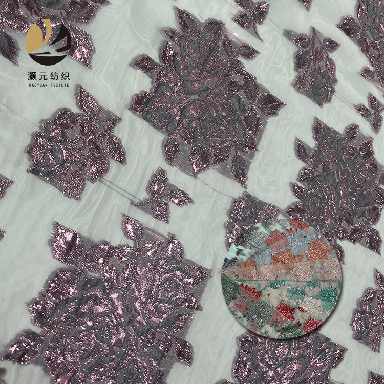 25 nuevo tejido de ergena poliéster completo después de la artesanía de ergena jacquard vestido de moda tela de mujer