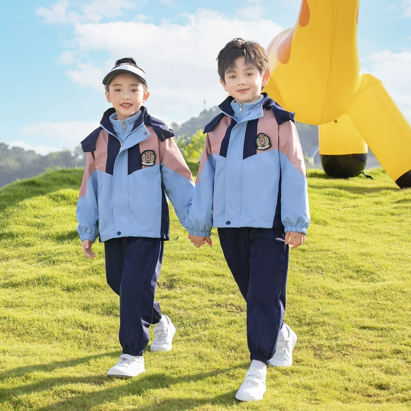 2023 осенне-зимний детский сад Садовая одежда новые мальчики и девочки заряжают одежду на флисовой подкладке из трех частей Начальная школьная форма костюм