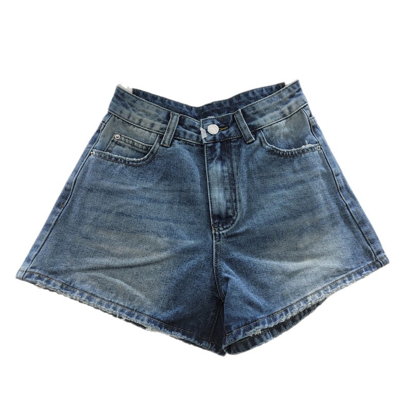 Pantalones Cortos Jeans de Tiro Alto para Mujer Denim