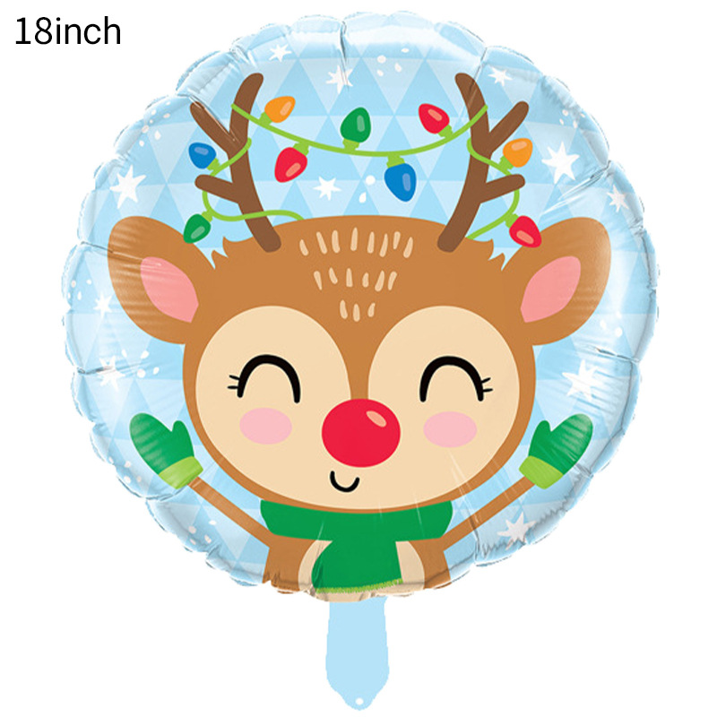 18 pulgadas película de aluminio bola bola globo de Navidad dibujos animados tema de hielo y nieve fiesta noche de Navidad papel de aluminio globo decoración