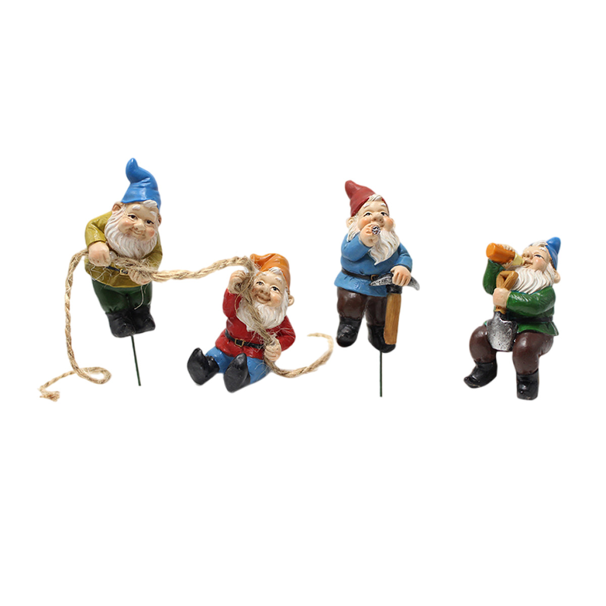  resin garden dwarf four dwarf room climbing rope outdoor garden dwarf decoration 