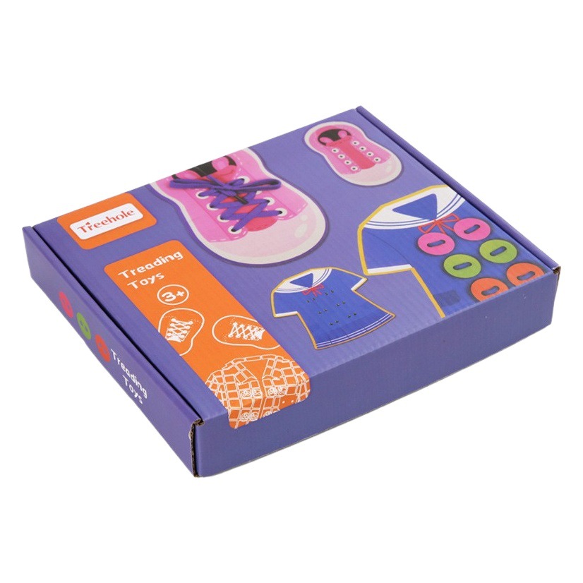 Entrenamiento de movimiento fino para niños pequeños, juego de coser botones con cordones de zapatos, juguetes educativos de educación temprana para bebés de jardín de infantes