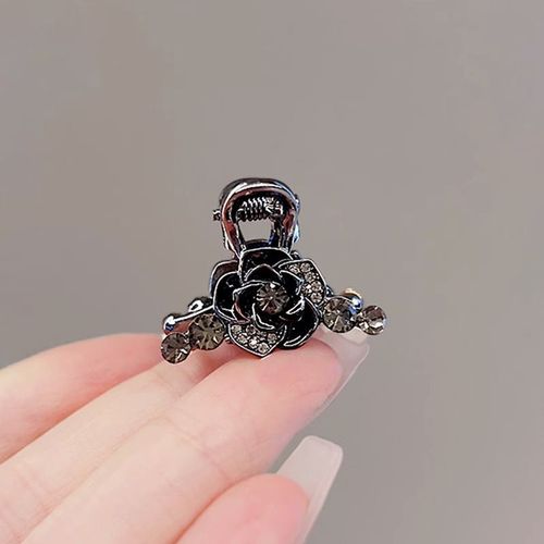 Elegant orchid-style delicate floral mini hair clip for princess side fringe with high-end camellia design, forehead fringe clip