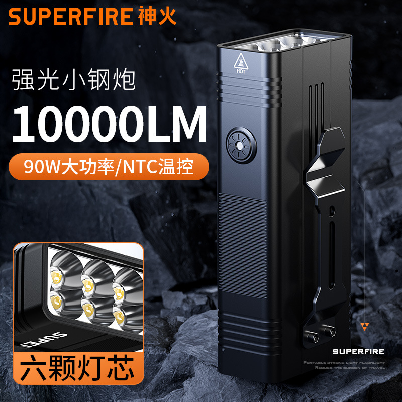 Shenhuo M33 Linterna de alto lumen Carga de emergencia al aire libre Linterna portátil multifuncional de seis núcleos de alta potencia