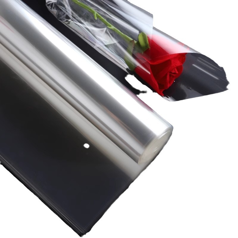 Papel de embalaje de vidrio a medida mayorista transparente a prueba de polvo procesamiento de película opp impresión de flores de embalaje de vidrio a medida